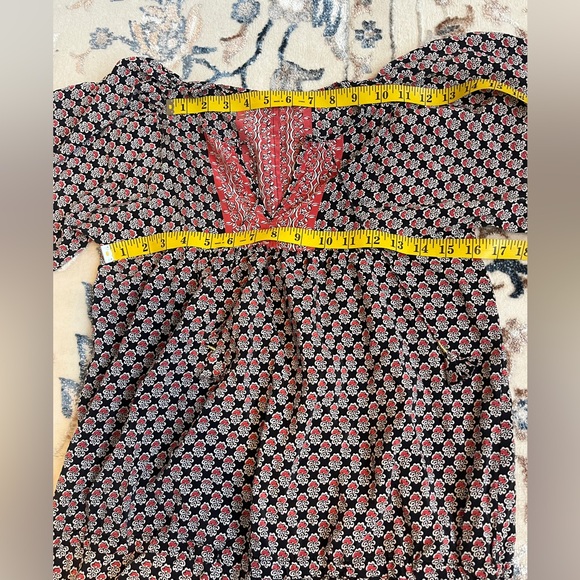 Ulla Johnson Mini Dress Black/Red Printed Silk Size 2 - Picture 8 of 16